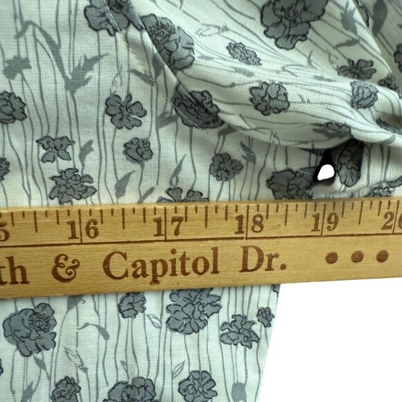 NWT Nordstrom Trim Fit Floral Print Button Down Shirt Mens Small White Gray - Picture 7 of 8
